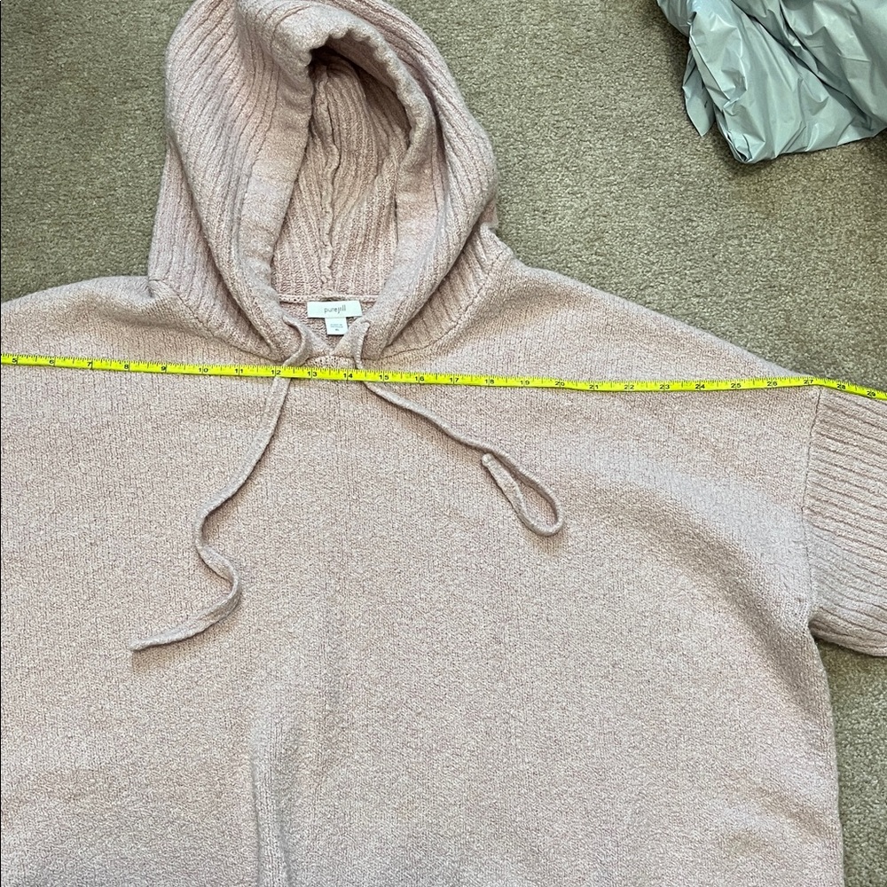 Relaxed Hooded Knit Pullover in Dusty Pink - Picture 6 of 11